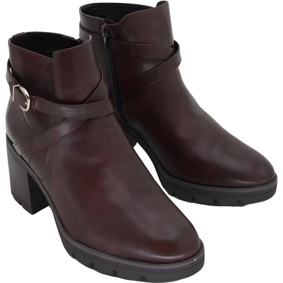 Naturalizer Women's Madalynn Buckle Water Repellent Ankle Boot Cinnamon Brown 11 - Picture 4 of 6